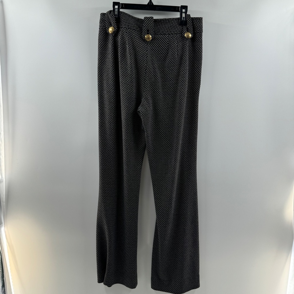 White House Black Market Wide Leg Textured Pants Clasp Waist Size 4 - Picture 7 of 9